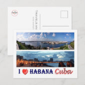 Carte Postale Cuba - J'aime La Havane - (Devant / Derrière)