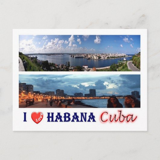 Carte Postale Cuba - J'aime La Havane - (Devant)