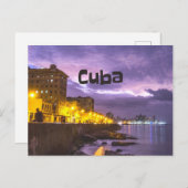 Carte Postale Cuba La Havane La Nuit (Devant / Derrière)