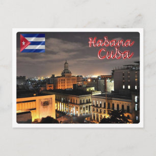 Carte Postale Cuba - La Havane par nuit -