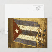 Carte Postale CUBA, La Havane. Puzzle mosaïque du drapeau cubain (Devant / Derrière)