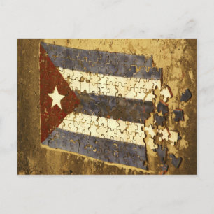 Carte Postale CUBA, La Havane. Puzzle mosaïque du drapeau cubain
