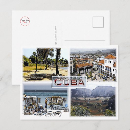 Carte Postale Cuba - Mosaïque - (Devant / Derrière)