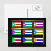 Carte postale Cuba Multihue Flags (Devant / Derrière)