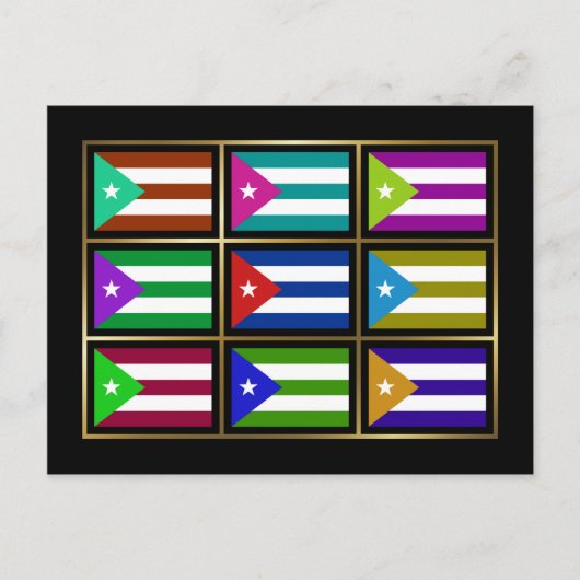 Carte postale Cuba Multihue Flags (Devant)