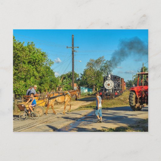 Carte Postale Cuba : Passage ferroviaire occupé. (Devant)