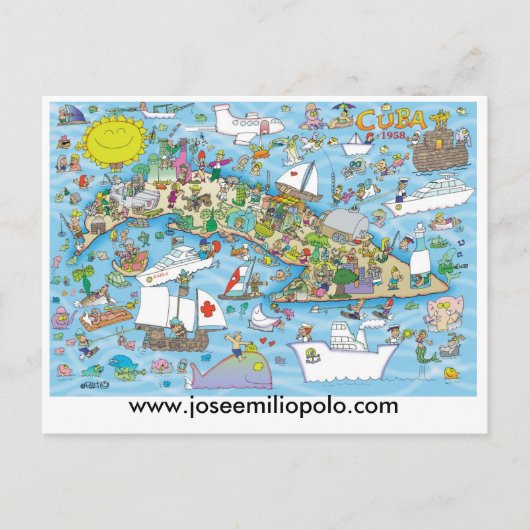 Carte postale cubaine, www.joseemiliopolo.com (Devant)
