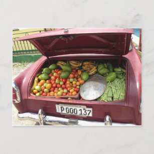 Carte Postale Cuban étable de fruit car