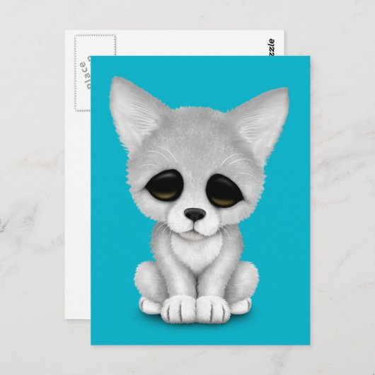Carte Postale Cube Arctic Fox (Devant / Derrière)