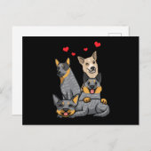 Carte Postale Cube Australian Cattle Dog Heeler (Devant / Derrière)