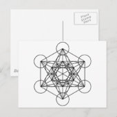 Carte Postale Cube de Metatron (blanc) (Devant / Derrière)