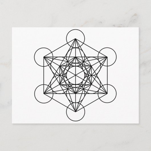 Carte Postale Cube de Metatron (blanc) (Devant)