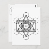 Carte Postale Cube de Metatron (blanc) (Devant / Derrière)