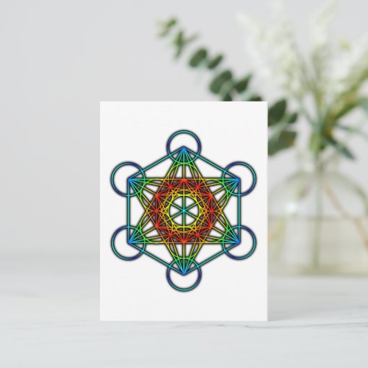 Carte Postale Cube de Metatron (couleur 1) (Debout devant)