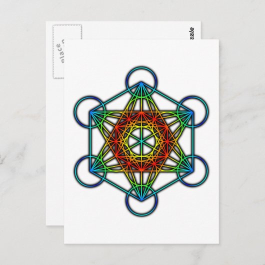 Carte Postale Cube de Metatron (couleur 1) (Devant / Derrière)