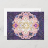 Carte Postale Cube de Metatron en pierre précieuse lotus (Devant / Derrière)