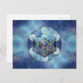 Carte Postale Cube de Metatron Géométrie Sacrée (Devant / Derrière)