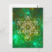 Carte Postale Cube de Metatron, Géométrie Sacrée, Symbole Spirit (Devant / Derrière)