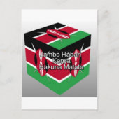 Carte Postale Cube du drapeau kenyan magnifique et charmant avec (Devant)