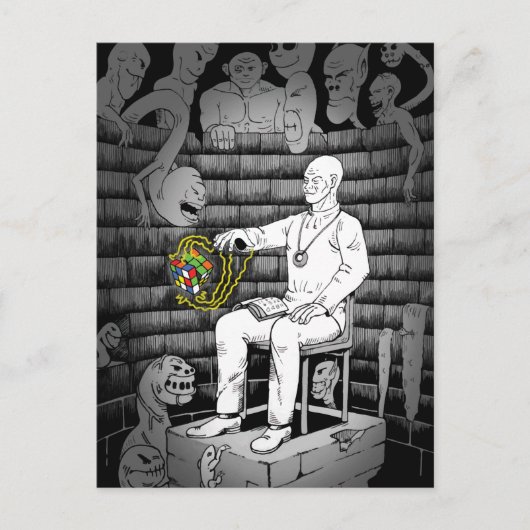 Carte Postale Cube Magique avec Monstres (Devant)