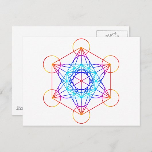Carte Postale Cube Metatron (Couleur 2) (Devant / Derrière)