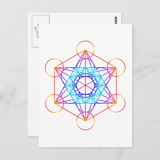 Carte Postale Cube Metatron (Couleur 2) (Devant / Derrière)