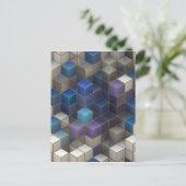 Carte Postale Cubes géométriques Abstraits colorés (Debout devant)
