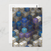 Carte Postale Cubes géométriques Abstraits colorés (Devant / Derrière)