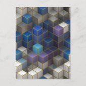 Carte Postale Cubes géométriques Abstraits colorés (Devant)