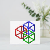 Carte Postale Cubes Impossible Géométrie Illusion Optique (Debout devant)