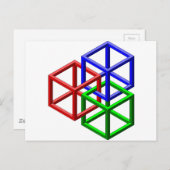 Carte Postale Cubes Impossible Géométrie Illusion Optique (Devant / Derrière)