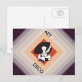 Carte Postale Cubisme Motif Dame de la mode (Devant / Derrière)