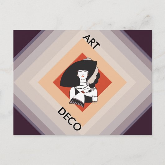 Carte Postale Cubisme Motif Dame de la mode (Devant)