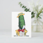 Carte Postale Cucumber dessin animé avec message d'amour, drôle  (Debout devant)
