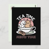 Carte Postale Cuddin en coupe - Tea Time adorable (Devant / Derrière)