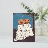 Carte Postale Cuddle Citrouille Jack O'Lantern Fantôme (Debout devant)