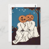 Carte Postale Cuddle Citrouille Jack O'Lantern Fantôme (Devant / Derrière)
