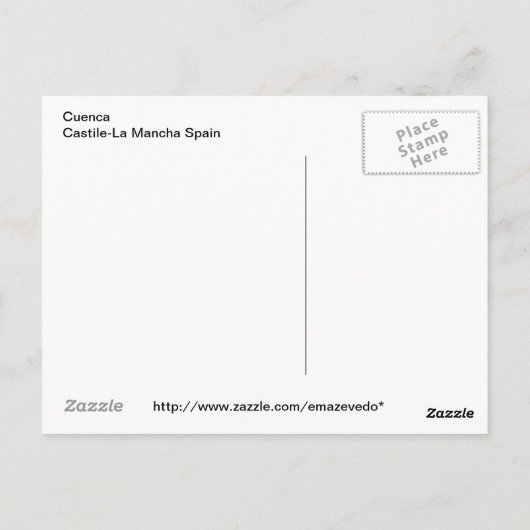 Carte postale Cuenca (Dos)