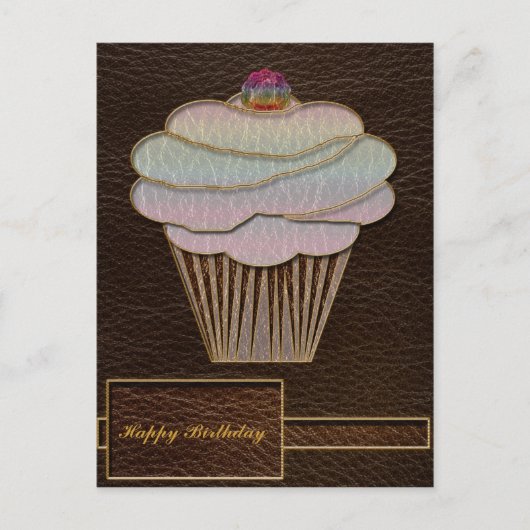 Carte Postale Cuir Apparence Baking Dark (Devant)