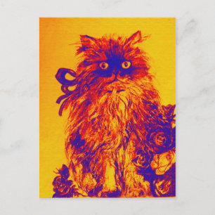 Carte Postale CUISINE AVEC ROSES, Jaune Bleu Orange