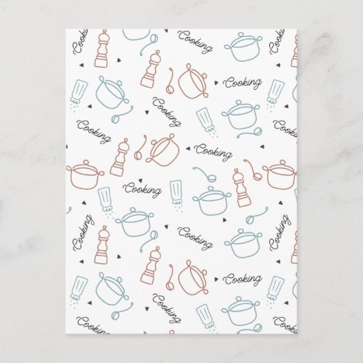 Carte Postale Cuisine bien avec Motif d'amour (Devant)