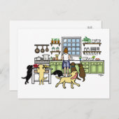 Carte Postale Cuisine de maman du Labrador (Devant / Derrière)