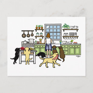 Carte Postale Cuisine de maman du Labrador