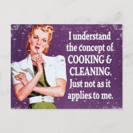 Carte Postale Cuisine et nettoyage (Devant)