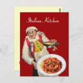 Carte Postale CUISINE ITALIENNE Recette rouge (Devant / Derrière)