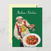 Carte Postale CUISINE ITALIENNE Recette verte (Devant / Derrière)