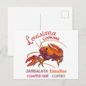Carte Postale Cuisine Louisiane (Devant / Derrière)