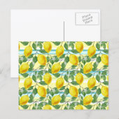 Carte Postale Cuisine méditerranéenne Motif d'art du citron d'ét (Devant / Derrière)