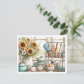 Carte Postale Cuisine Plats Boulangerie Rack Blue Teot (Debout devant)