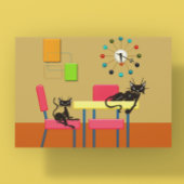 Carte Postale Cuisine pour chat rétro Cute Kitties milieu du siè